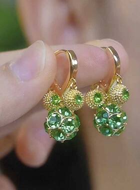 高级感爆款紫色香槟色2026新款轻奢独特漂亮耳钉耳环耳饰耳坠耳扣