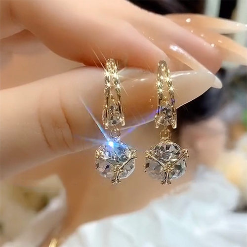 双层锆石星星耳钉高级感轻奢流星耳坠巨好看耳饰精致星形排钻耳环