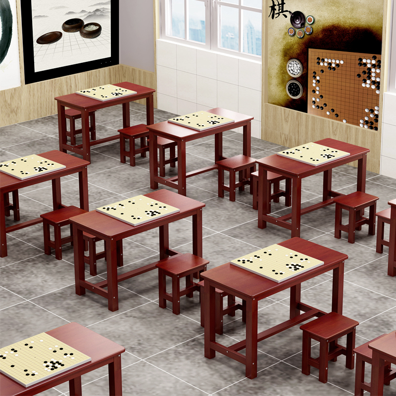 书法班围棋班实木课桌椅学生辅导班培训班K补习班写字桌学校定制