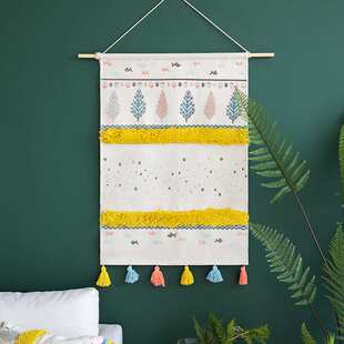 床头ins流行背景墙挂布少女北欧编织挂毯壁毯壁挂卧室装饰挂墙布