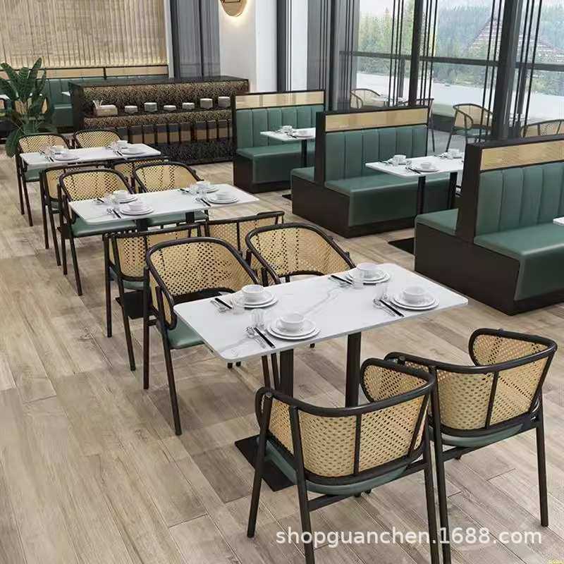 实木编藤茶西餐厅料理火锅饭店餐饮桌椅组合卡座沙发岩板卡座组合,农机/农具/农膜,其它农用工具,淘宝优惠券,粉丝福利购,淘宝优惠卷