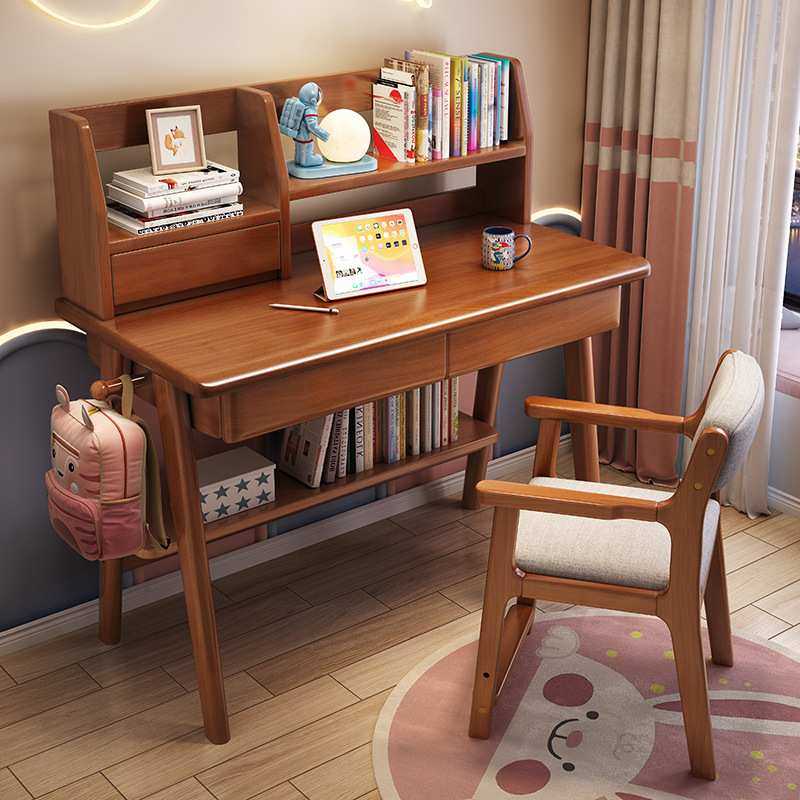 0.6M小户型简约学习桌儿童实木书桌小学生小尺寸家用床头写字桌椅