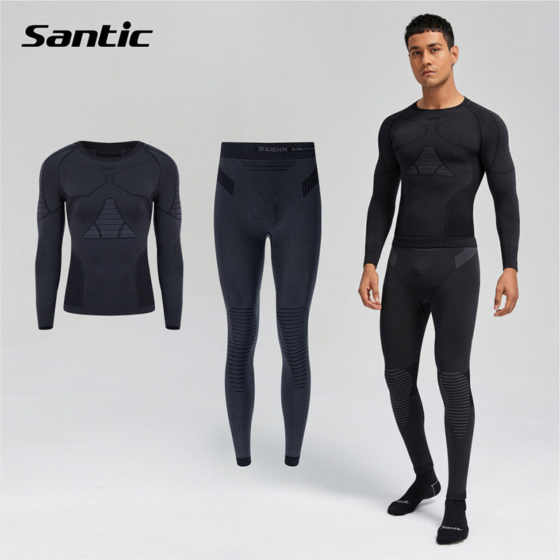 Santic森地客秋冬季无缝打底衫套装男士运动骑行保暖内衣高弹力,自行车/骑行装备/零配件,骑行内搭,淘宝优惠券,粉丝福利购,淘宝优惠卷
