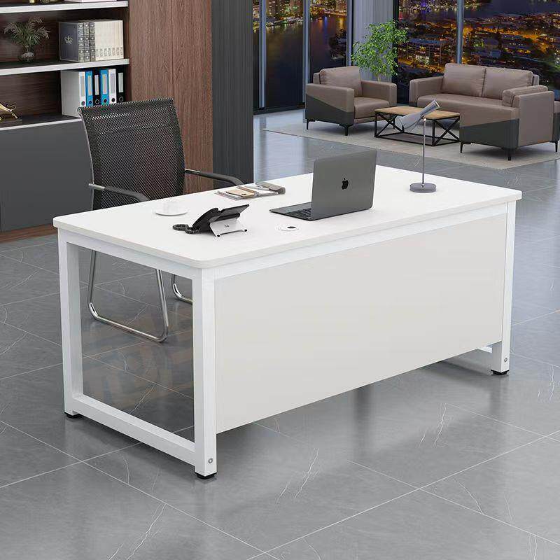 简约现代电脑桌家用台式书桌组装长条桌前台接待挡板桌简易办公桌