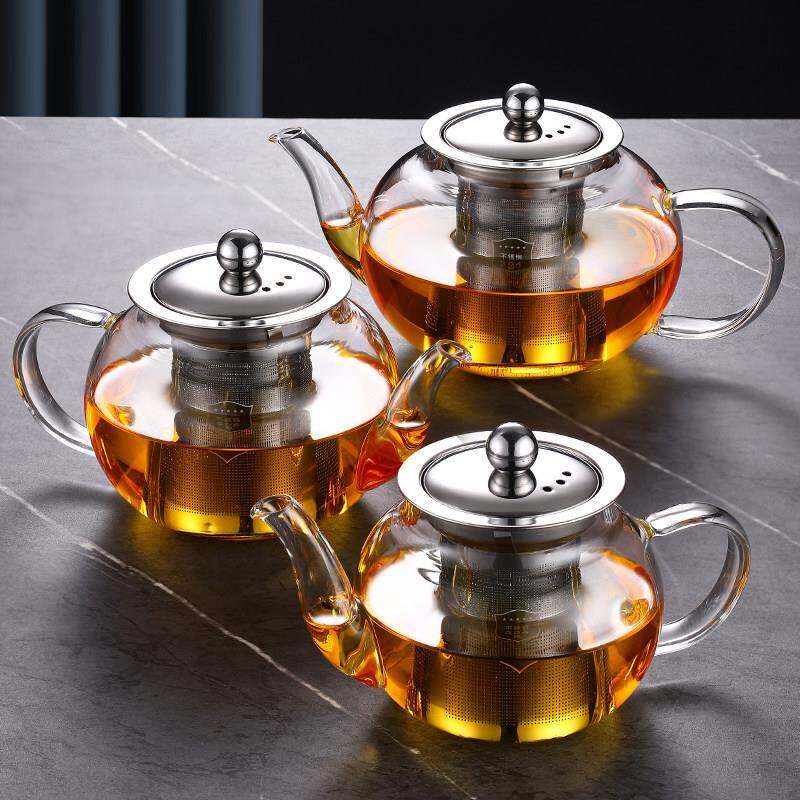 加厚耐热玻璃煮茶家用泡茶器透明带把茶杯红茶花茶壶功夫茶具套组