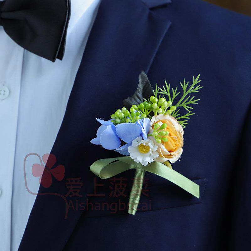 小主持人襟花男童礼服毕业胸花男士西装儿童彷真花新郎结婚礼伴郎