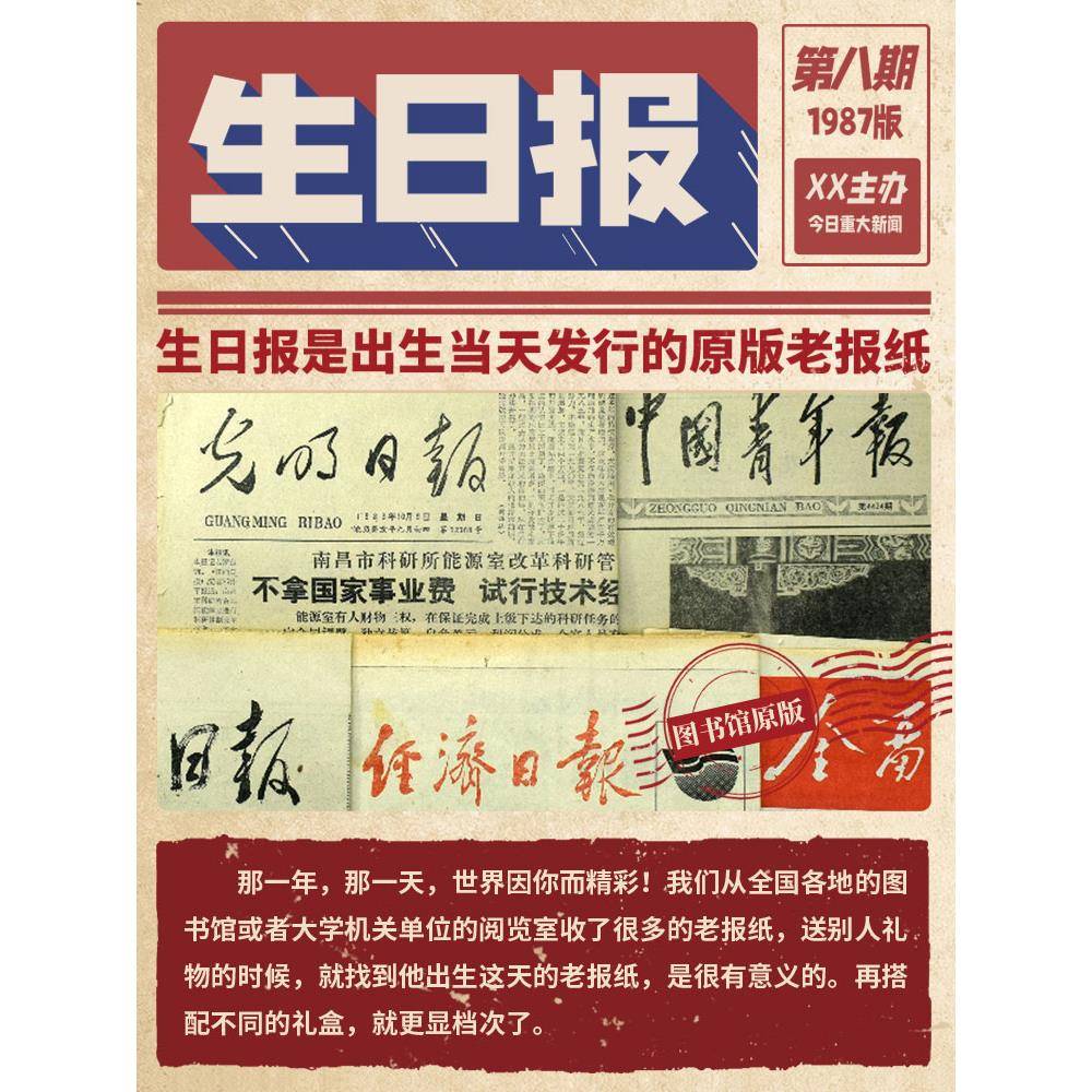 采购产品生日报纸,出生日期报纸原件,定制生日礼物,沙雕异地恋