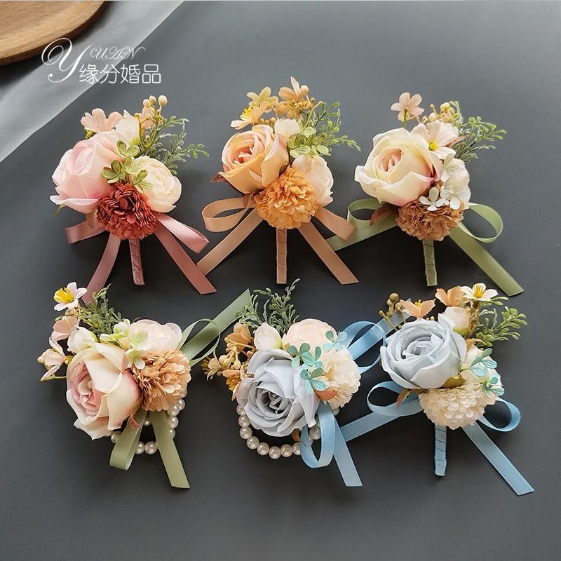 胸花婚礼全套家人伴郎伴娘新郎新娘森系高级感手腕花手花姐妹韩式