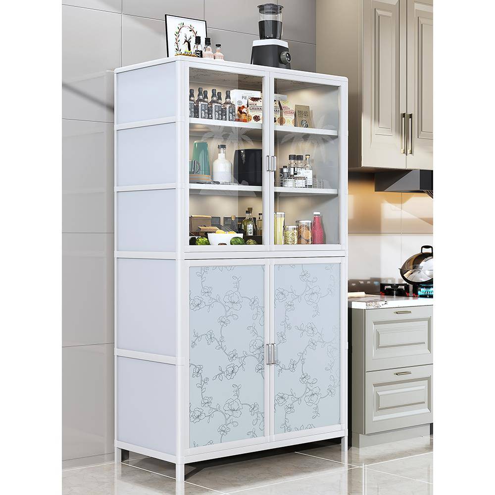 简约收纳柜子茶水餐边柜厨房橱柜多门储物柜子家用铝合金碗柜