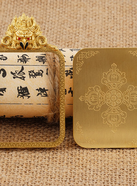 钛钢大鹏鸟单面嘎乌盒项链新款金刚杵镀金唐卡盒吊坠空盒字