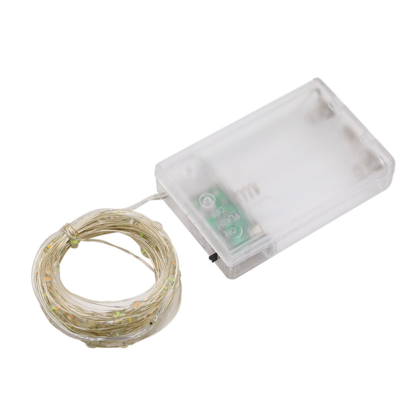 铜线灯带小彩灯波波球电池盒铜丝灯串圣诞节日花束装饰灯串