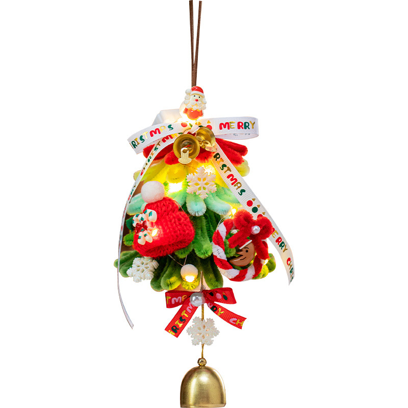 圣诞节装饰品扭扭棒圣诞树挂饰铃铛门挂花环手工节日礼物氛围