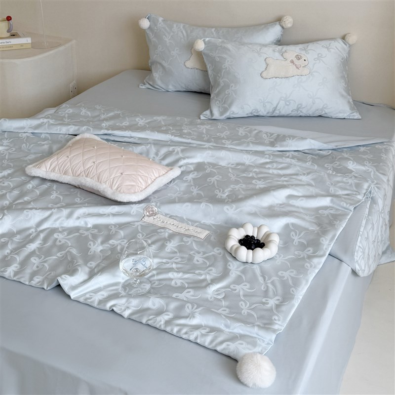 芭蕾兔兰精天丝20%桑蚕丝夏凉被四件套柔软裸睡少女心空调薄被子
