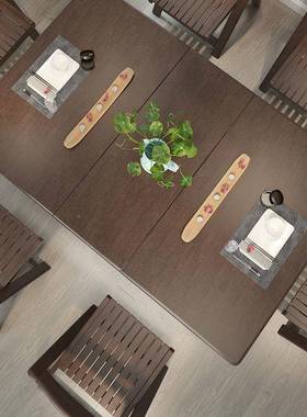 金丝胡桃木全家实木折叠餐桌椅小户型形无品牌/伸缩现方代简约长