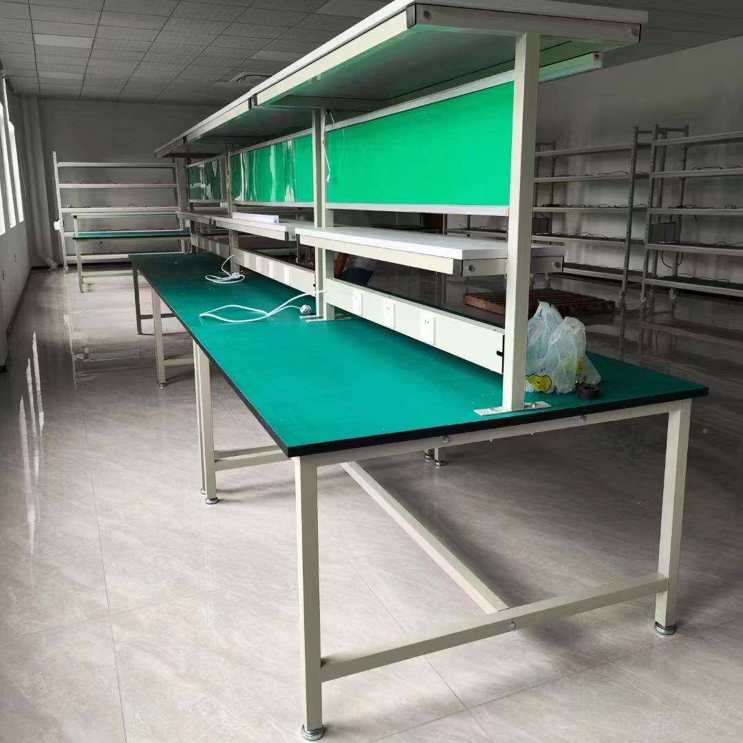 灯双面操防静电工作台带装配台电子厂KIS生产车台间流水作检验打