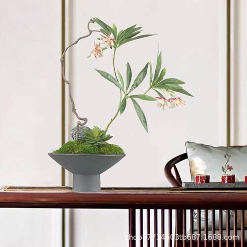 间新中式日式原流花插花仿真绿植永生苔道藓茶室小茶空505民宿样