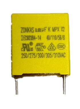 V薄膜电容安规聚电容XC2器跨接突SUX波丙烯104K275V310A安规认证