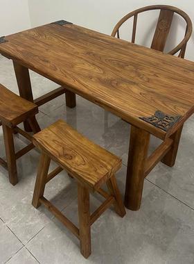 复古风化榆木茶桌实木怀旧民茶台老自然宿理客厅酒店长纹90818条