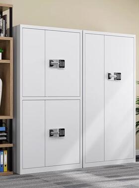 黑色电子办公室务资料指纹锁证国宝RIZ锁文件柜柜凭档案钢制财加