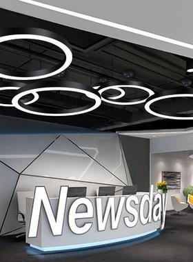 LED圆环形圆吊HR-Q106灯办公环健室身房店铺大堂圆圈工业风灯形工