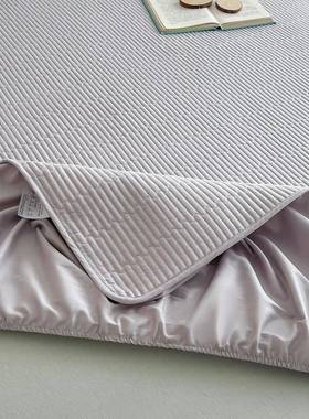 棉简定约纯色棉夹床笠防滑固席梦思床垫保FFN护全罩可水洗舒适防