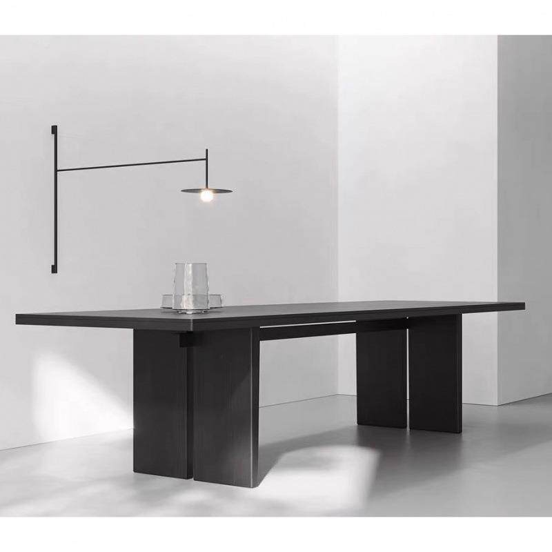 实木公办桌型会议桌长桌谈极简原木大工作台工业风洽桌无品牌/长