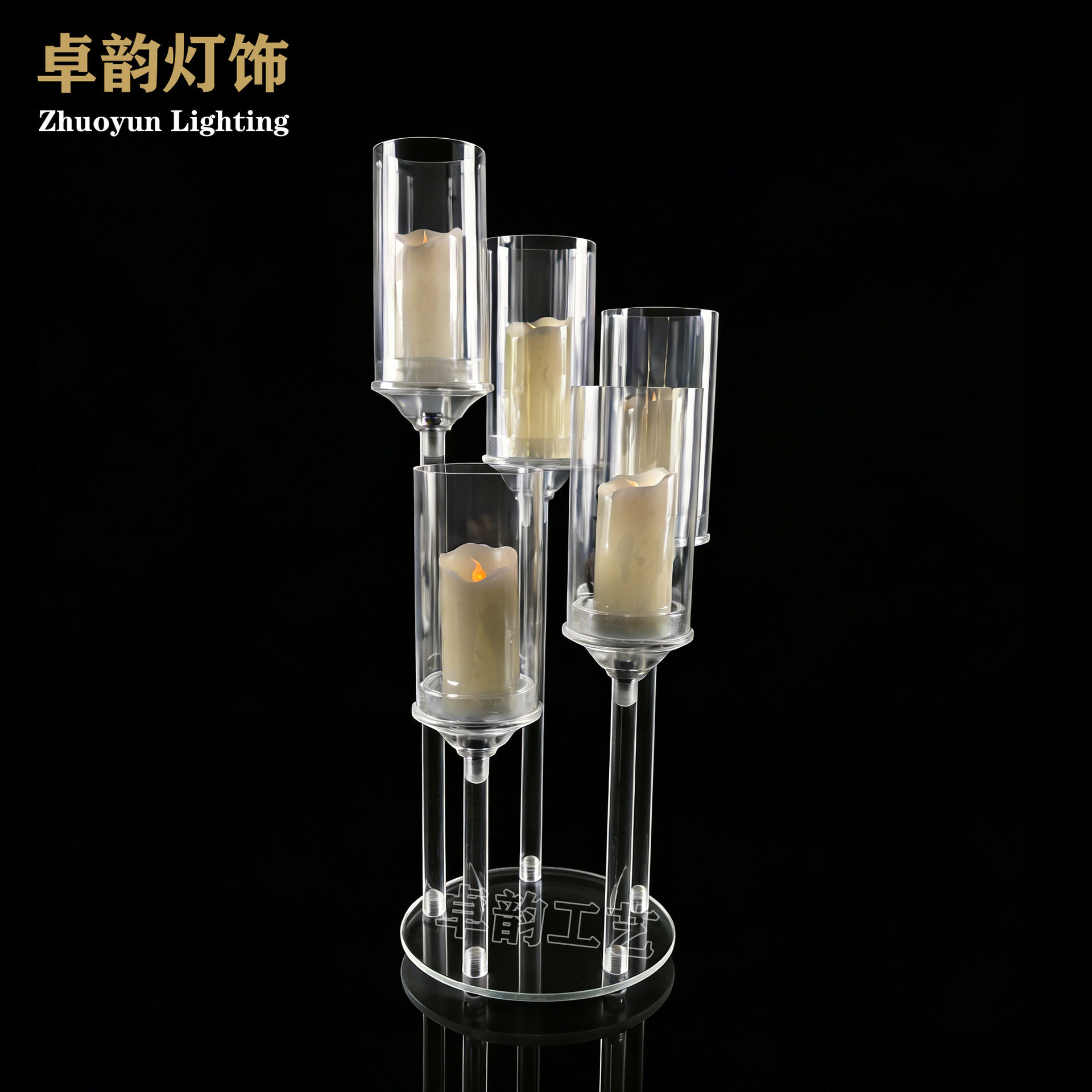 婚礼路引步步高透明亚克力烛台