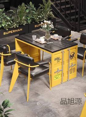 工业风桌椅网红西餐厅创吧艺意酒LD-86922烧烤店铁桌椅小馆酒清吧