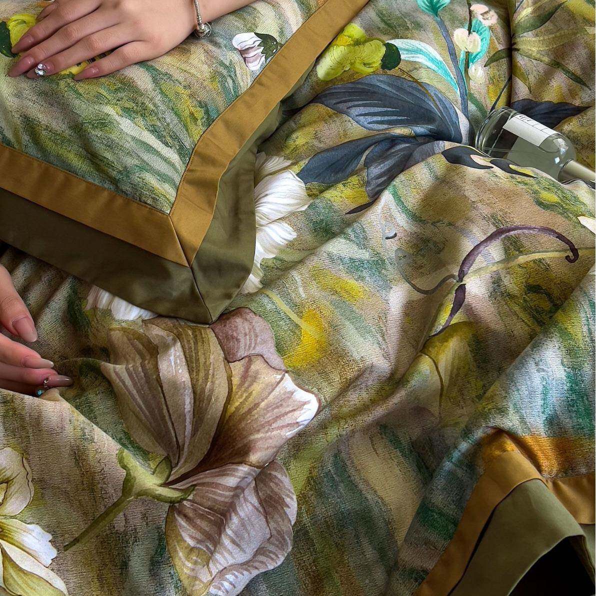 复美纯CUI式轻款澳棉四奢件套棉古四季可用床品被套床单