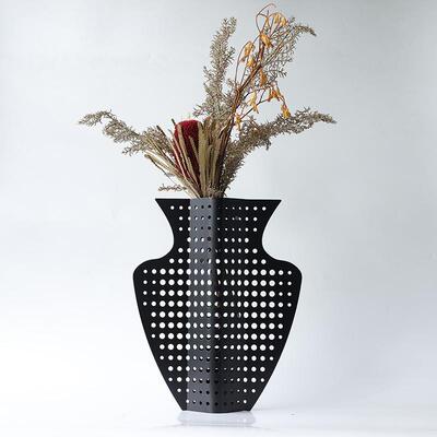 样房售金楼部镂空植绒板色42157属抽象彩花瓶茶几飘窗台面设计师