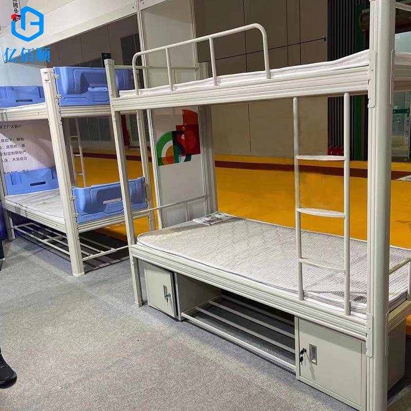 厂单家65984成人低双层床学生宿舍位员工上下铺公高钢架寓双层床