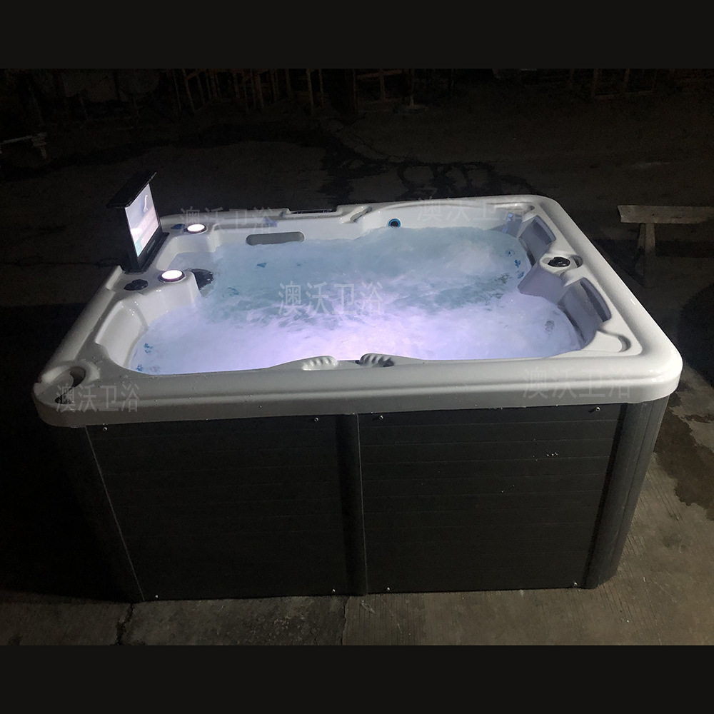 亚克力户外冲浪按摩浴缸智能恒温加热bathtub水疗温泉泡池3人座位
