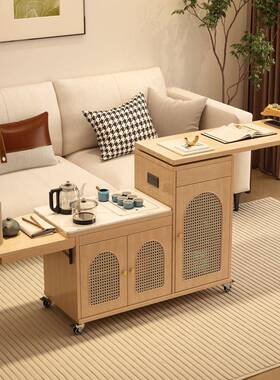 实木转移动茶几多功能体简约一岩茶板台折叠伸缩旋VQG泡茶小户型