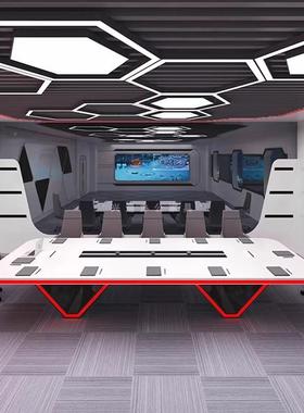 现室代轻奢科技感会议桌工办49814公大型商务会议岩板办公桌源桌