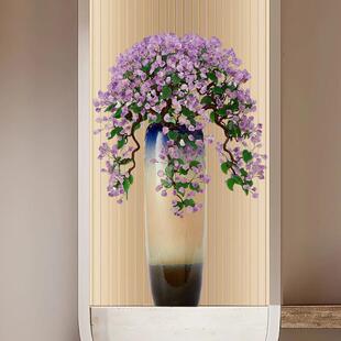 轻奢紫水晶招财摆件玄关客厅办公室店铺八方来财摇钱树落地装饰品