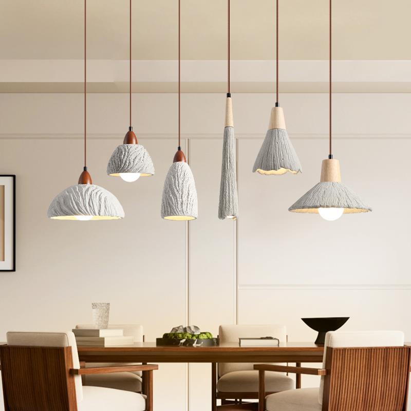 侘寂风饭厅客厅灯饰创意吊灯设计师款简约卧室床头新中式民宿吊灯