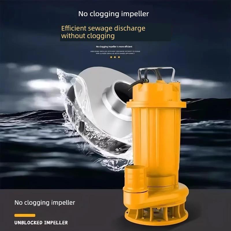 上海人民Wqd钢丝口灌污水泵家用小型污水泵污水坑泵排水潜水泵