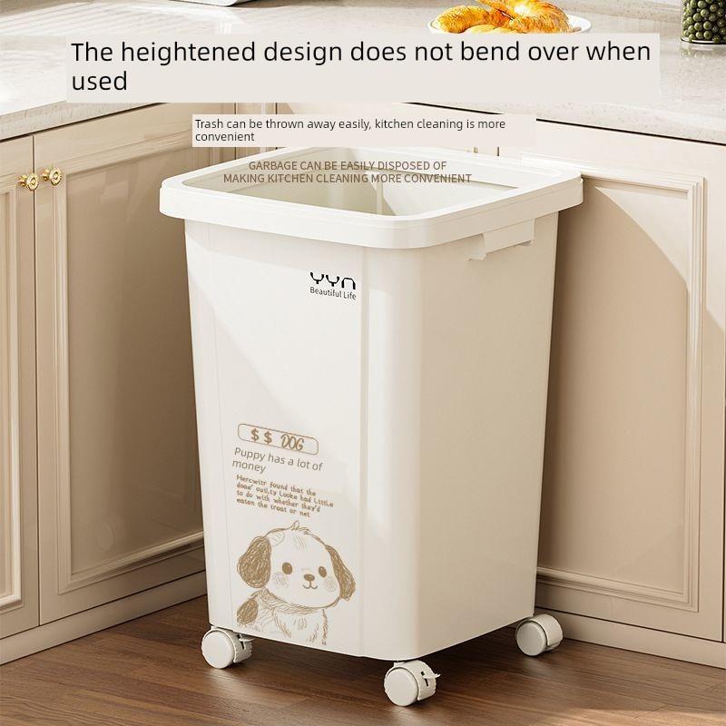 2025新款可移动垃圾桶带轮家用大容量厨房户外商用超大号餐饮专用