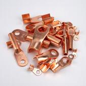 冰禹BJ352纯紫铜开口鼻OT型线鼻子冷压接线裸端子100个OT 50A厚