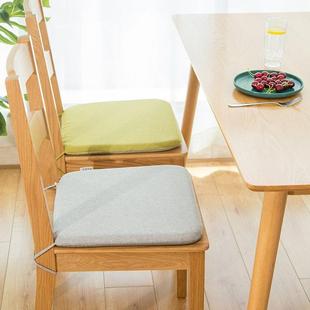 记忆棉实木餐桌椅子坐垫素色简约布艺家用餐椅垫凳子垫子可拆洗