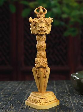 黄杨木雕木质雕刻普巴金刚杵降魔橛密宗法器摆件装饰品手把件挂件