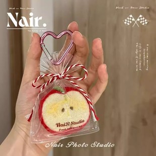 饰挂饰新年圣诞节送礼物 毛绒绒苹果零钱包可爱创意小包装