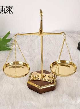 欧式进口铜天平摆件律师办公室纯铜开业覆古桌面招财天秤法律礼物