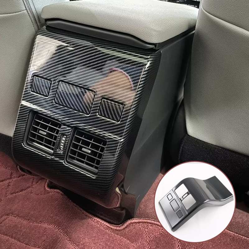 专用于丰田BZ4X后排出风口装饰框abs碳纤纹内饰改装配件