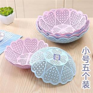 家用塑料 怡点3件套水果盘心型镂空梅花果盘干果零食盆大中小套装