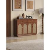 中世纪门厅入口柜储物隔断柜 柜家居门墙储物柜法式 覆古风格 藤鞋