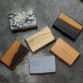 定制刻字创意木质名片盒不锈钢高档商务金属名片夹可携式 男女卡包