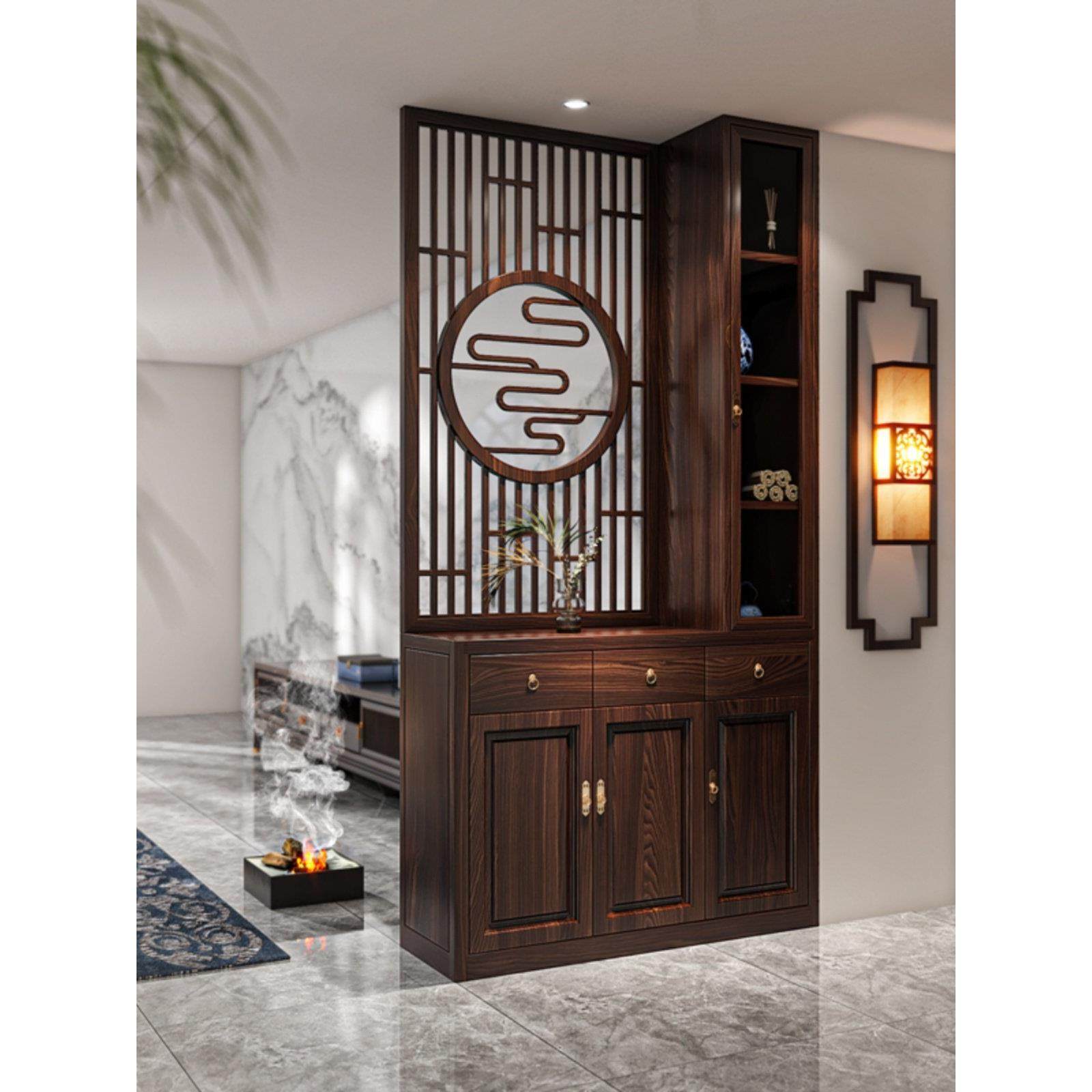 新中式屏风隔断柜客厅入户门口家用现代定制实木遮挡玄关鞋柜储物,住宅家具,门厅/玄关柜/玄关架,淘宝优惠券,粉丝福利购,淘宝优惠卷