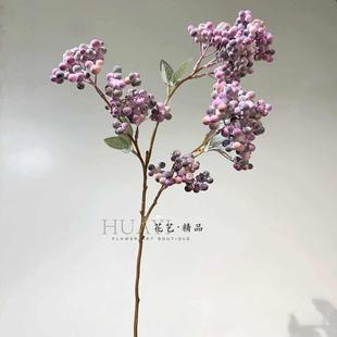 野果发财果仿真果枝树枝花艺摄影道具拍摄摆件家居装饰品绢花
