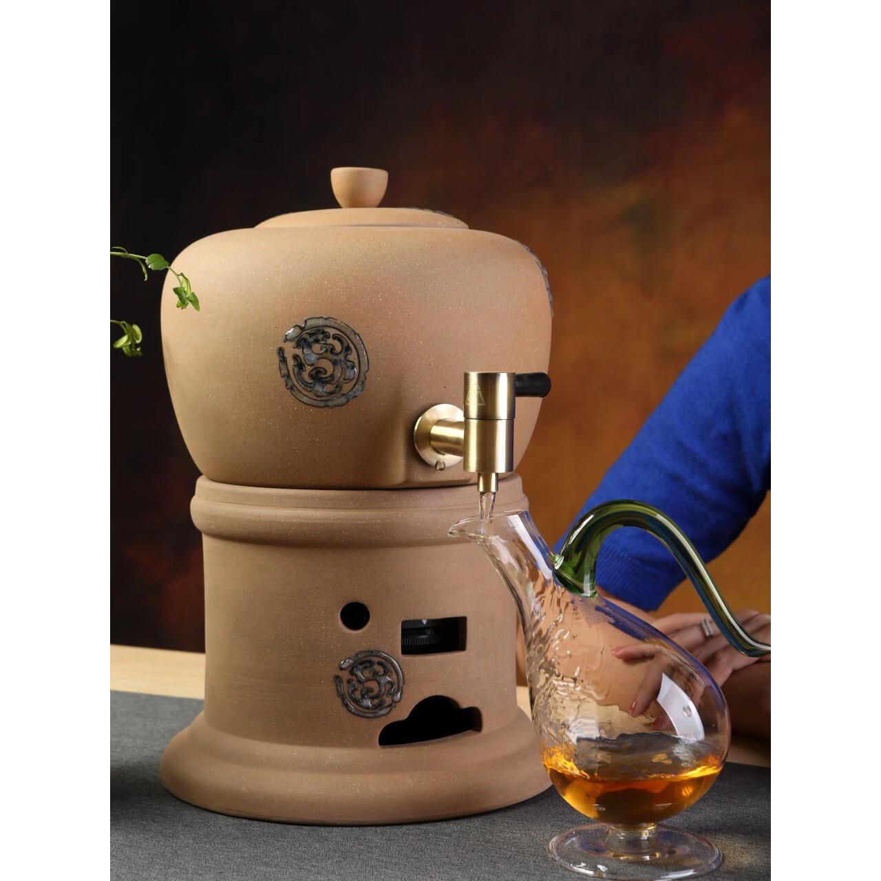 弘建茶具老岩泥煮茶器陶煮茶壶大容量会议用茶3500毫升店铺接待